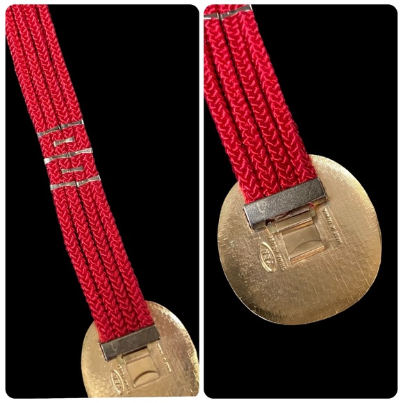 Vintage Yen China House Braided Rope Enamel Buckle Red main image 12